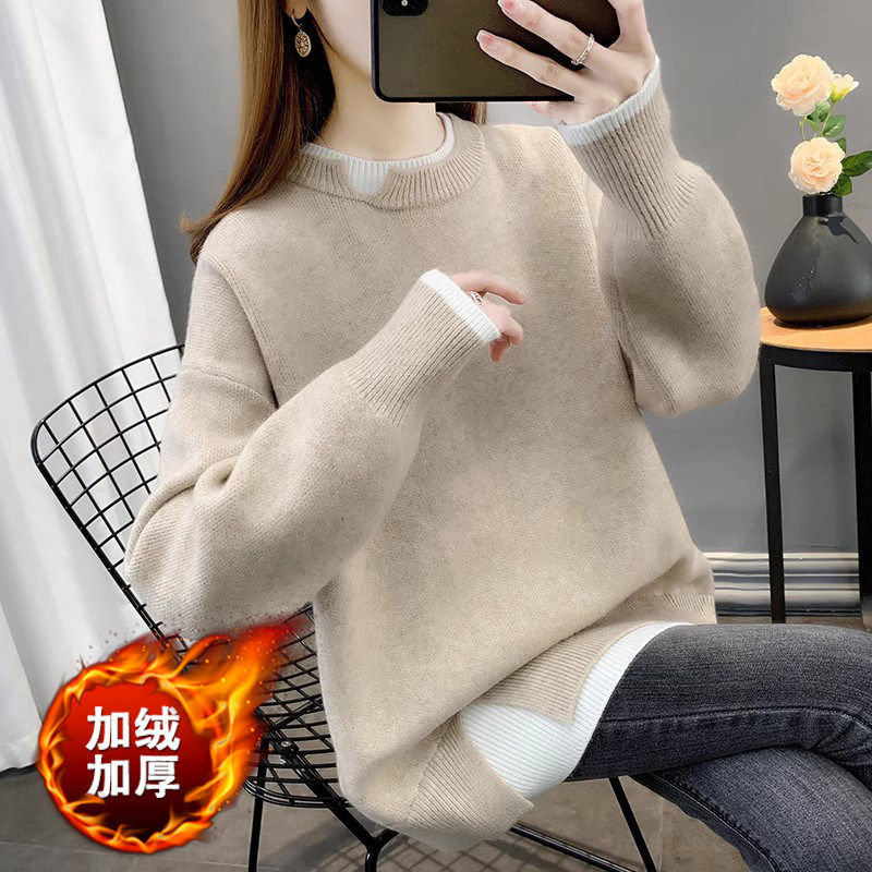 品牌折扣正品女装断码清仓特价不能退换中长款毛衣女秋冬假两件