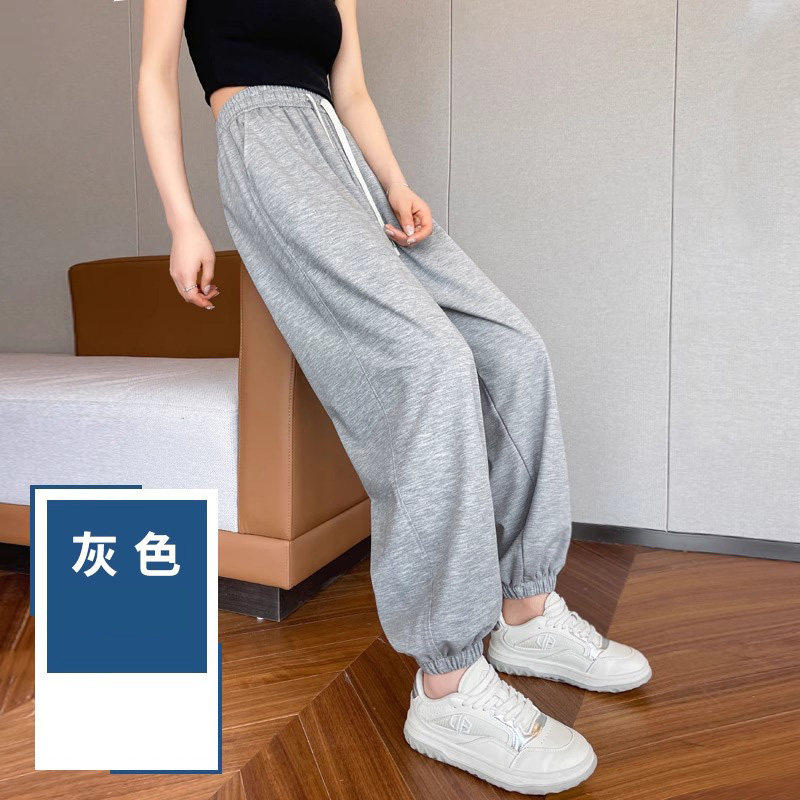 品牌正品女装衣服断码特价清仓 不退换-灰色冰丝运动裤女夏季新款