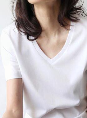 【品牌正品女装新品超级秒杀 不接受退换】丝光棉白色t恤女短袖夏