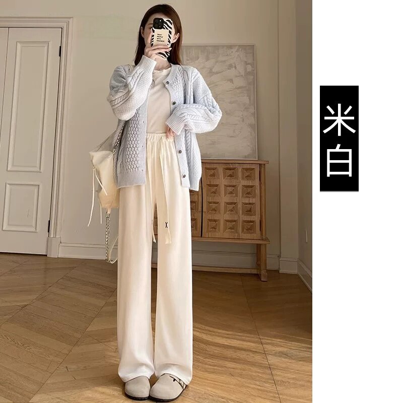 品牌折扣正品女装断码清仓特价不能退换灰色窄版阔腿裤子女春秋