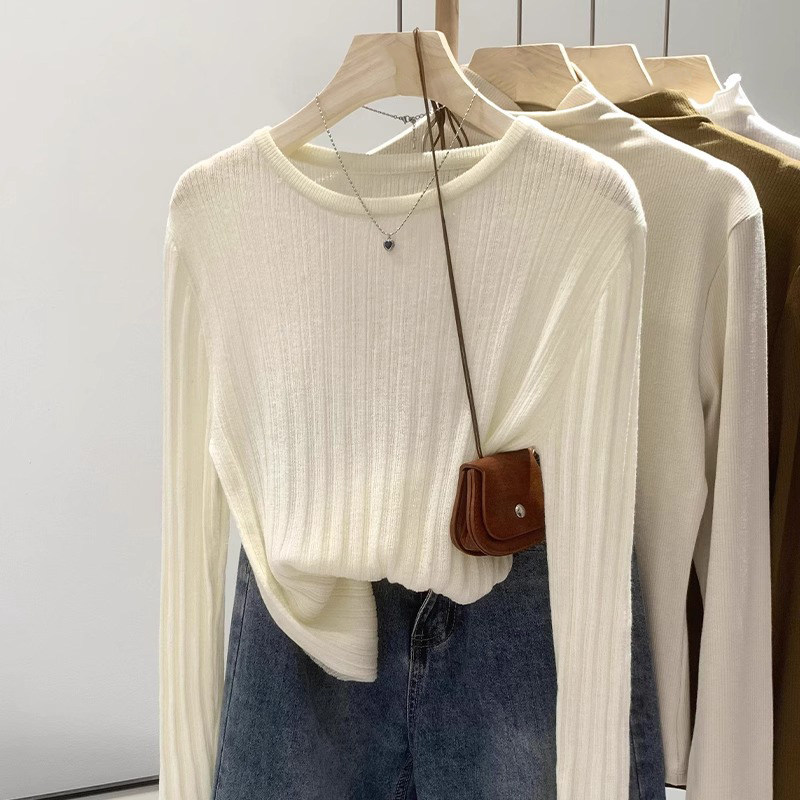 【品牌正品女装新品超级秒杀 不接受退换】圆领长袖针织衫女早春