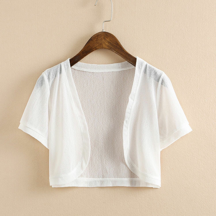 品牌正品女装衣服断码特价清仓 不接受退换-短袖雪纺开衫女薄款披