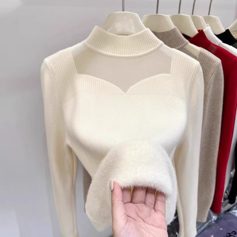品牌折扣正品女装断码清仓特价不能退换加绒半高领毛衣女冬季新款