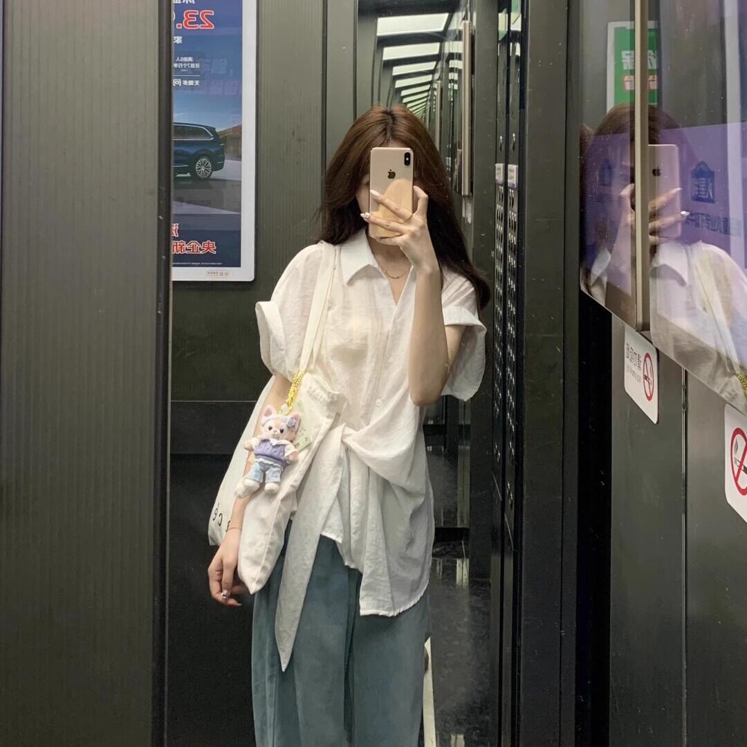品牌折扣正品女装断码清仓特价不能退换法式通勤白色衬衫短袖T恤