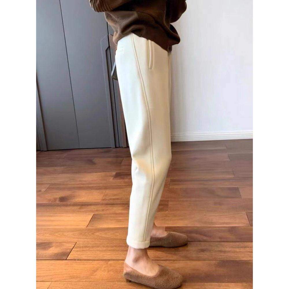 品牌正品女装衣服断码特价清仓 不退换-白色休闲运动卫裤女秋冬季