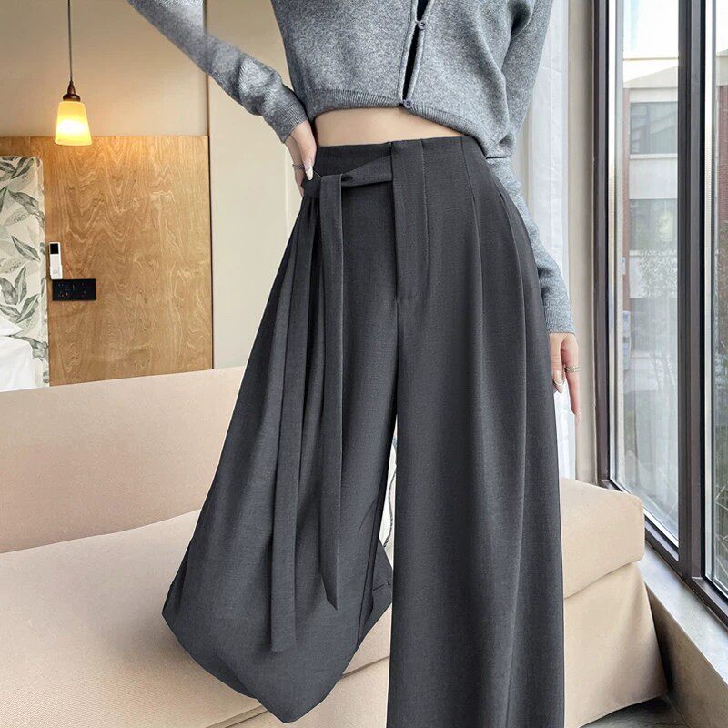 品牌正品女装衣服断码特价清仓 不退换-灰色西装阔腿裤女秋冬2026