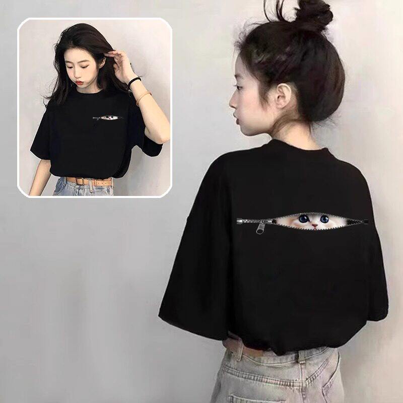 品牌折扣正品女装断码清仓特价不能退换黑色纯棉短袖t恤女新款夏