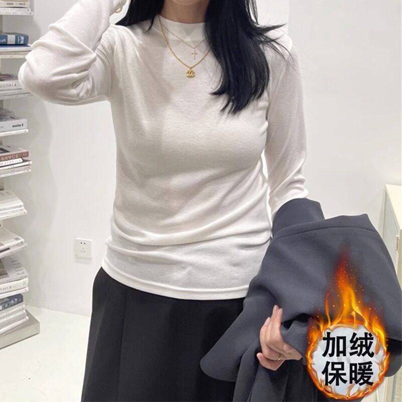 品牌折扣正品女装断码清仓特价不能退换白色立领打底衫女内搭秋冬