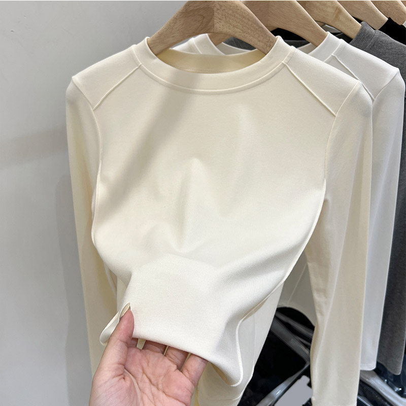品牌折扣正品女装断码清仓特价不能退换圆领打底衫女秋季新款灰色