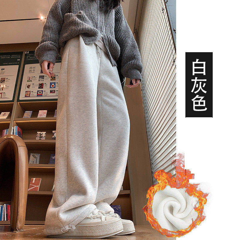 品牌正品女装衣服断码特价清仓 不退换-灰色加绒加厚运动裤女秋冬