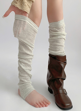 夜间教习室袜套长筒灰色踩脚腿套芭蕾风白色堆堆袜女春夏jk小腿袜