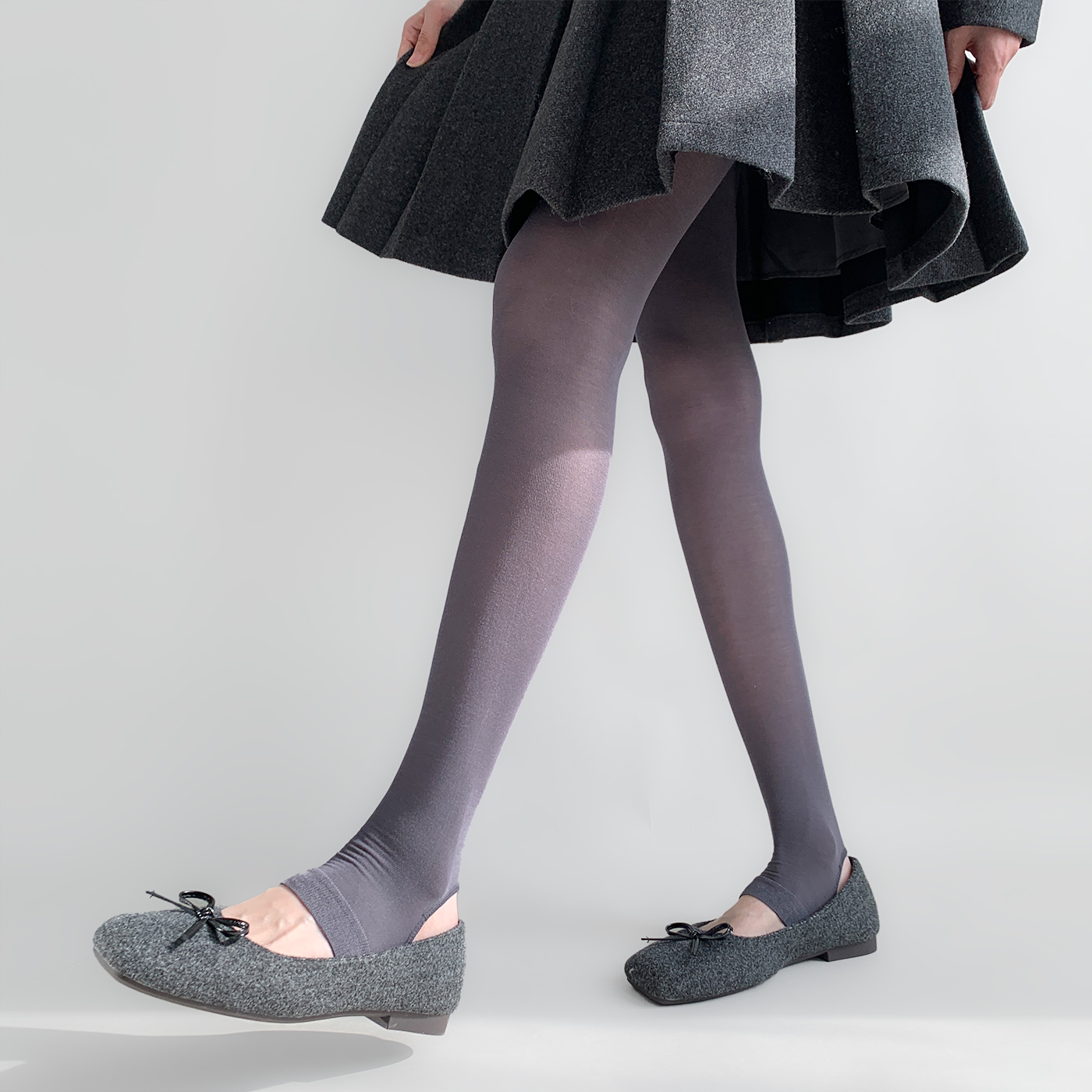 夜间教习室踩脚打底裤女秋冬格雷系复古显瘦日系jk灰色外穿连裤袜
