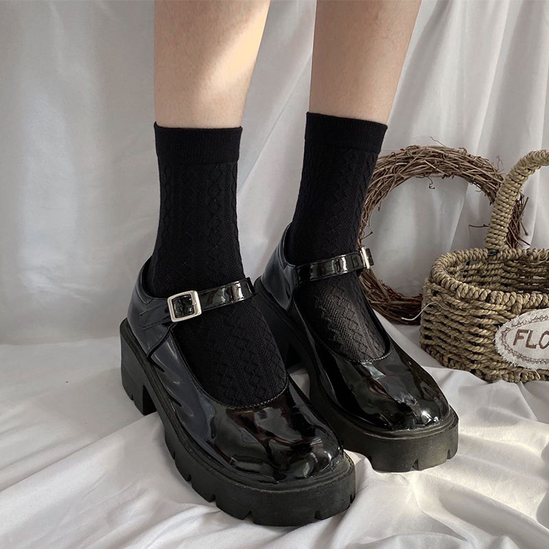 夜间教习袜子女jk黑色短筒夏季