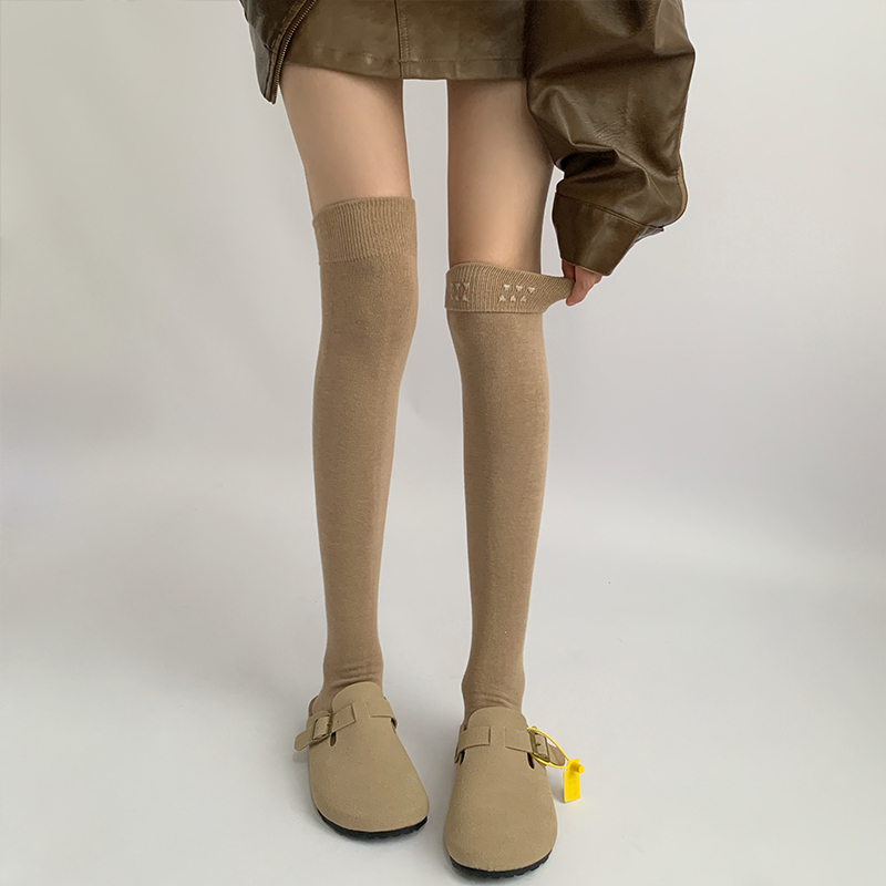 夜间教习室爱心防滑长筒过膝袜女