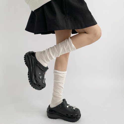 夜间教习室小众泡泡口褶皱堆堆袜