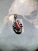 尺寸3 伦敦买回 纯银镶马克赛石天然红玛瑙吊坠 1.2cm重4.8克
