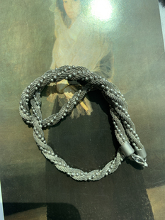 欧州古董925纯银绞花项链高级感复古风格，链长47cm重32克