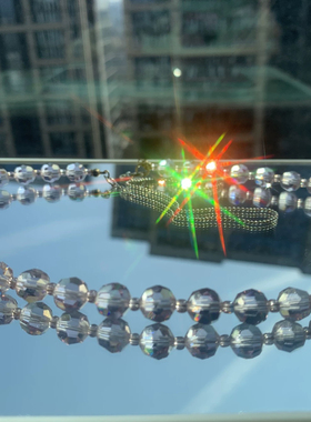 天然紫尖晶石刻面珠项链每一面都超级净透，优雅浪漫的淡紫色