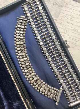 伦敦买回，925纯银炸珠古董手链，大约十九世纪中期的手链