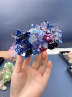 原创设计手工制作非遗绒花抓夹