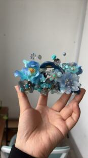 原创设计手工制作绒花重工抓夹