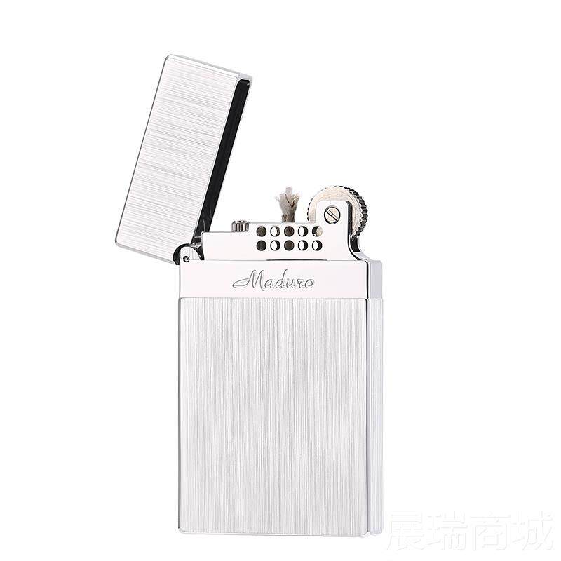 高档意大利Maudo朗声打火r煤油钢音打火机正品拉丝机砂轮响铜打火