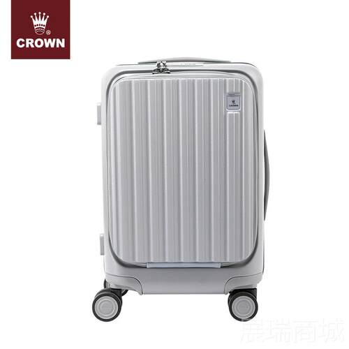 高档CROWN/皇冠前开铝框行盖李箱拉男女商务箱杆密码箱旅行箱皮箱