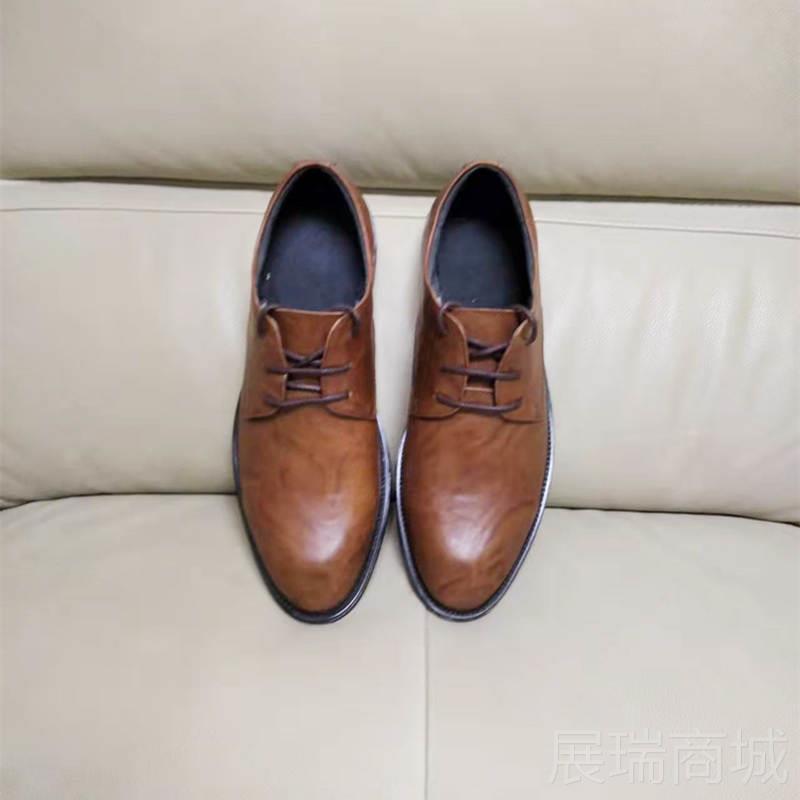 高档鞋休闲皮鞋软底工作鞋务正装商头层牛皮男鞋结男婚新款正装皮