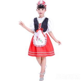 高档儿童公俄罗斯族演出服塔塔尔裙民族舞蹈主现代舞表演服女童宫