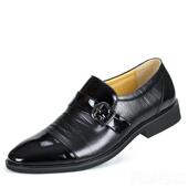 真皮5牛皮男36头37英伦男鞋 皮3鞋 透尖气男 士商务正装 高档春秋小码