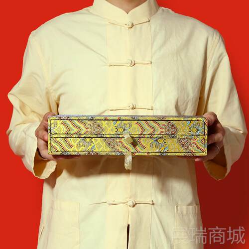 高档赋比兴人 国家非遗传专 佘征军制 锦装绣宫廷毛笔套 7支业小