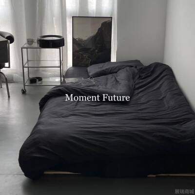 高档M色oment Future式韩日系60支长棉黑简约床品四件绒套性冷淡