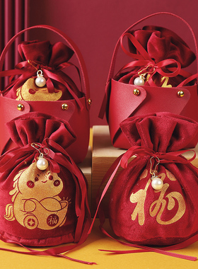 2026马年糖果包装袋春节儿童福袋礼品袋新年布袋苹果袋公司送礼