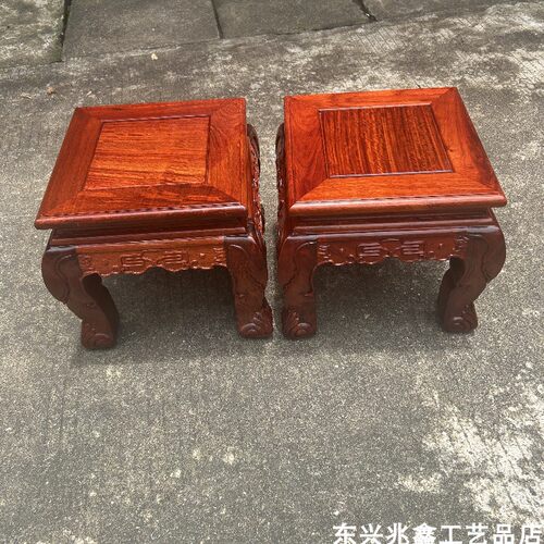 家用虎脚客厅四方矮凳缅甸花梨木