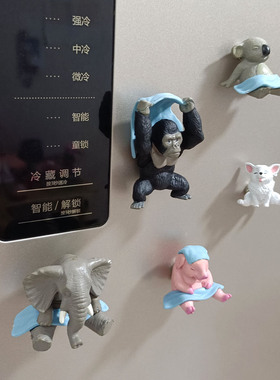 卡通立体小动物磁吸冰箱贴