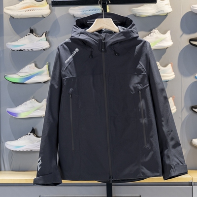 李宁男子连帽防泼水单层冲锋衣