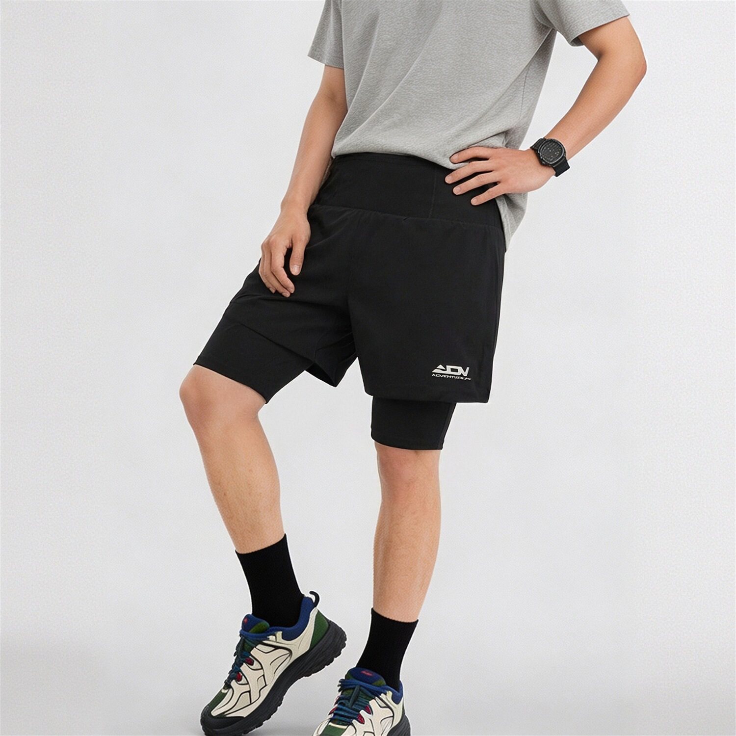 李宁男子短裤速干防晒