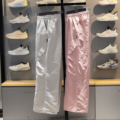 李宁直筒女子防泼水沁凉运动长裤