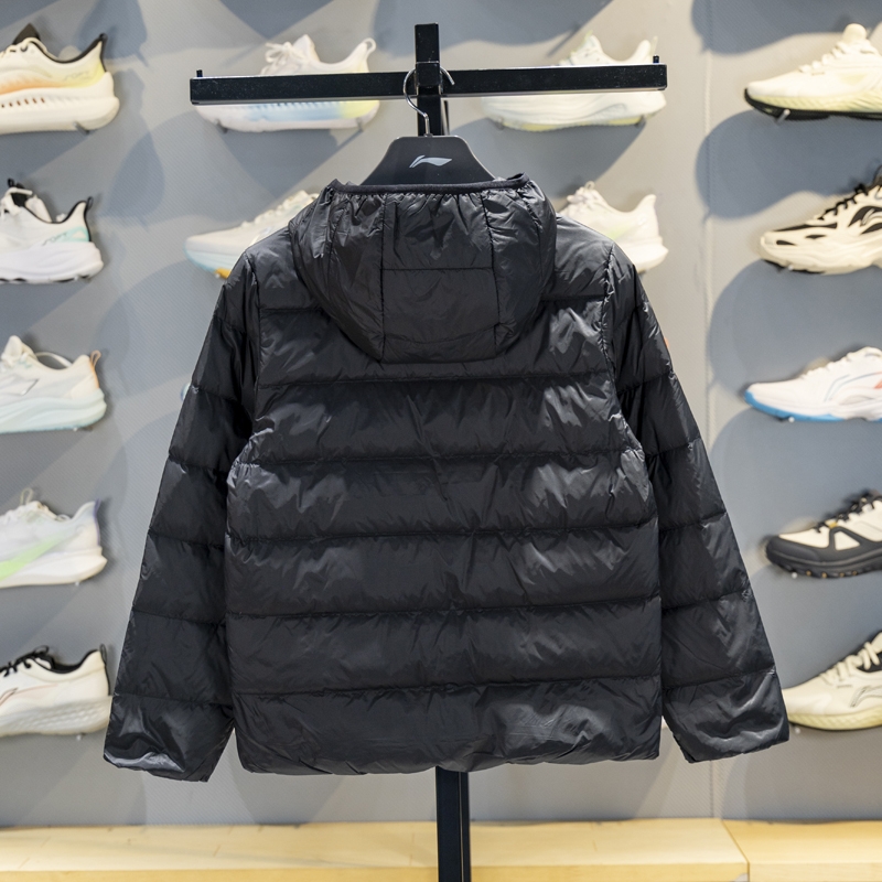 李宁保暖连帽儿童防泼水羽绒服