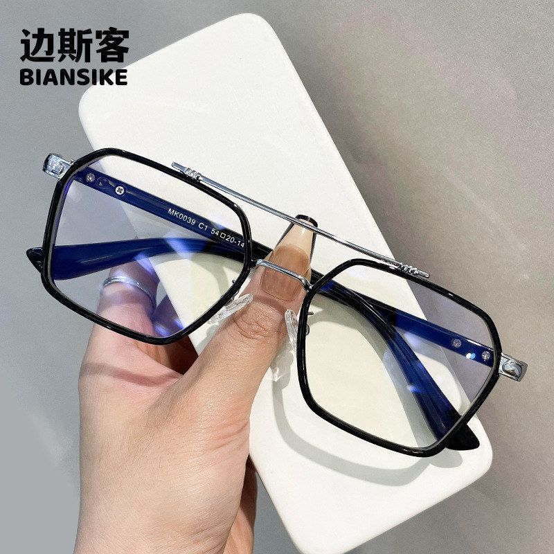 0039新款大框双梁防蓝光钢铁侠同款眼镜开球网红素颜近视眼镜框