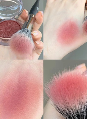 猴屁股腮红冬结者！羊毛点彩刷腮红刷上妆清透双层平头美妆刷
