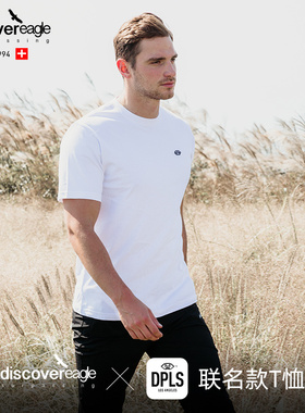 DPLS联名喷绘字母T恤女ins洋气白色短袖男夏纯棉百搭青年修身潮牌