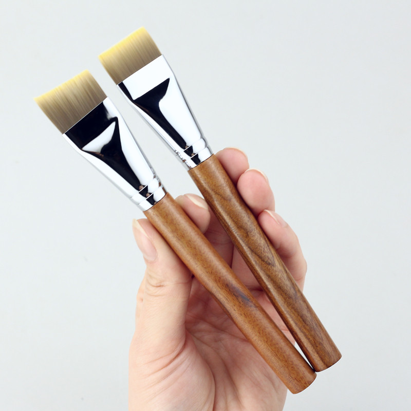 简斯T77刀锋粉底刷一字型超薄平头面膜刷无痕粉底液刷沧州化妆刷