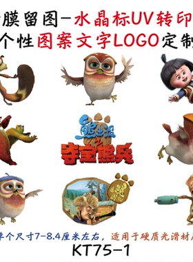撕膜留图熊出没水晶标转印贴