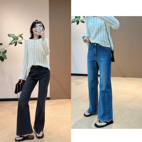 神裤 修饰腿型拉长比例 Jn全长牛仔裤喇叭裤