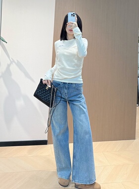 怒推 ann超好看 假两件撞色长袖打底衫