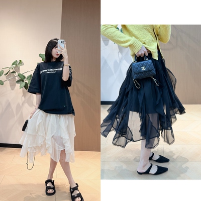 怒推两色。美到心坎的仙女蕾丝半裙 层叠蛋糕裙