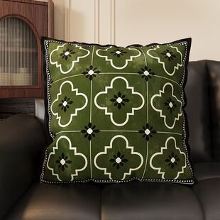 中古风沙发抱枕绿色靠背垫床头靠枕新款车载靠枕垫含芯靠垫子枕套