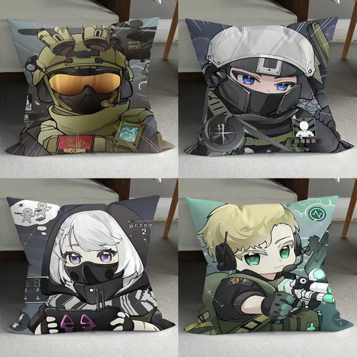 三角洲行动Q版周边抱枕威龙骇爪红狼玩偶客厅沙发卧室靠垫枕头