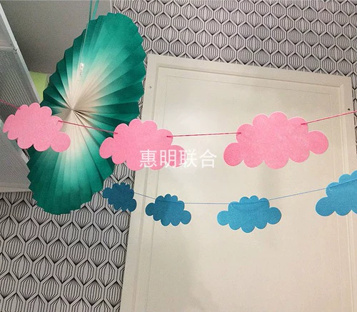 Ins Cloud Feel Clorfful Flag Декоративная комната декоративная сетка Red Girl Heart Photo Focue Trowd